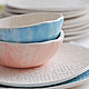 пиала салатник белый кружевной розовый желтый  или голубой. Салатники. ignata ceramics. Ярмарка Мастеров.  Фото №6