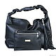 Bag - hobo - shopper - black with pocket and cosmetic bag. Sacks. BagsByKaterinaKlestova (kklestova). My Livemaster. Фото №6