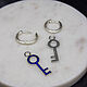 Earrings 'Keys' Silver, hot enamel, Earrings, Krasnoyarsk,  Фото №1
