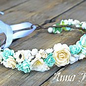 Диадемы ручной работы. Ярмарка Мастеров - ручная работа Венок на голову - Mint. Handmade.