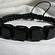 Men's Shamballa bracelet made of black agate 'Squares', Bead bracelet, Moscow,  Фото №1