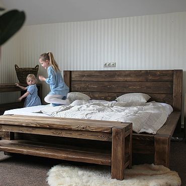 Для дома и интерьера ручной работы. Ярмарка Мастеров - ручная работа Кровать из массива сосны с бортами №0381. Handmade.