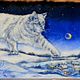 Заказать  "Снежный кот". Ксения Мороз (живопись шерстью). Ярмарка Мастеров. . Картины Фото №3