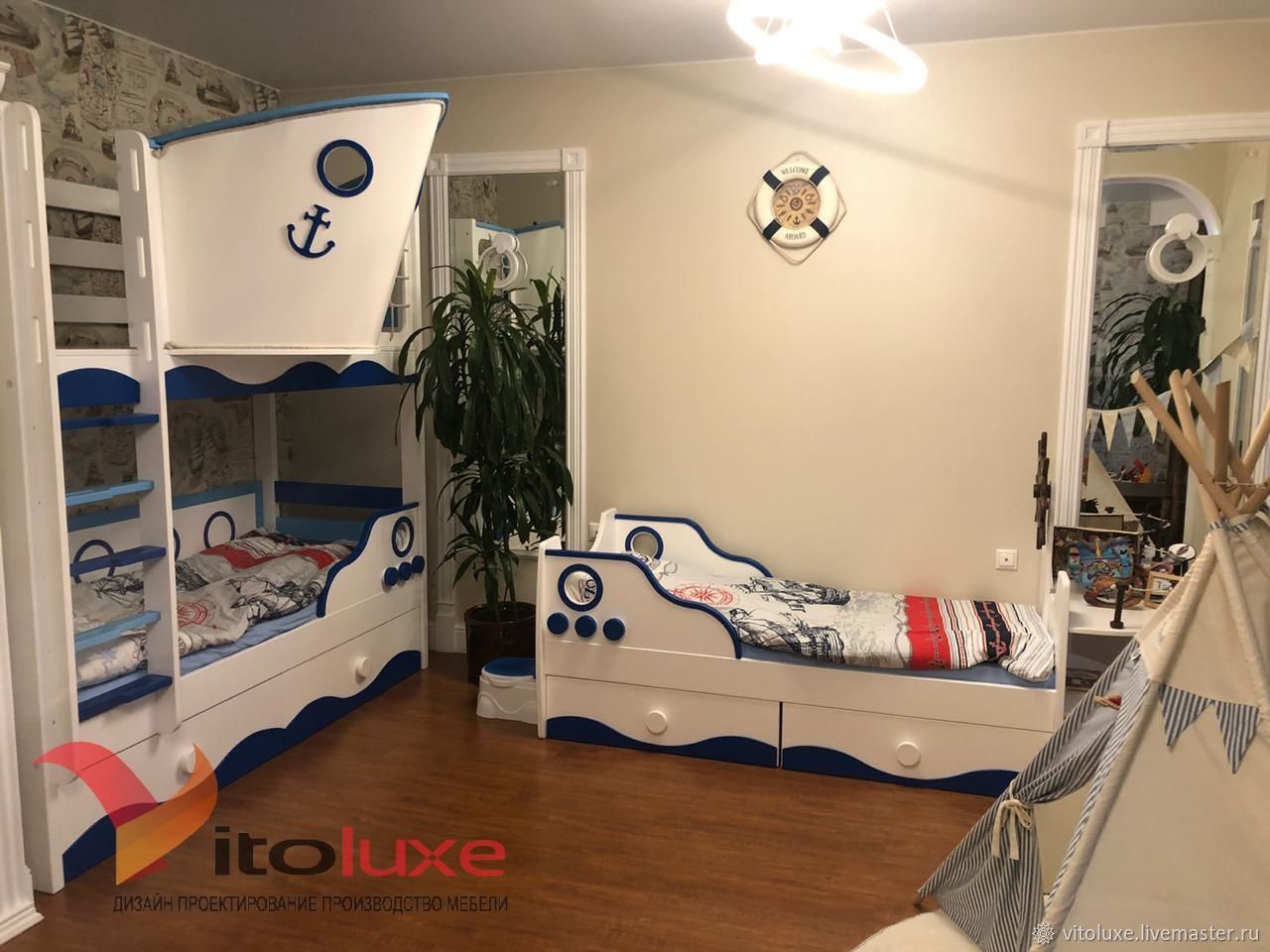 Детские кровати для мальчиков в морском стиле