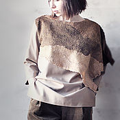 Одежда handmade. Livemaster - original item Loose blouse unfastened a detail, oversized tunic. Handmade.