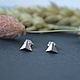 Unisex stud earrings. Pyramids of matte silver. Stud earrings. Ginger Squirrel. Online shopping on My Livemaster.  Фото №2
