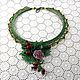necklace 'Rose' . Braided macrame necklace with beads. Necklace. IrinaSkripkaMBeads. My Livemaster. Фото №6