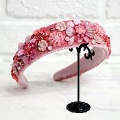 Украшения handmade. Livemaster - original item Pink headband embroidery handmade. Handmade.