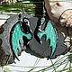 Order  Dragon wings Sea azure – author's work. MathomsCrafts (vsyakovina). Livemaster. . Earrings Фото №3