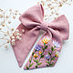 Bow - linen, embroidery Flowers, Hairpins, Fryazino,  Фото №1
