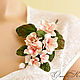 Order Sakura Japanese flowers soft leather Rose brooch. flowersstyle (flowersstyle). Livemaster. . Brooches Фото №3