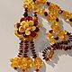Order Amber Long Amber Beads with Flower for Women. BalticAmberJewelryRu Tatyana. Livemaster. . Beads2 Фото №3