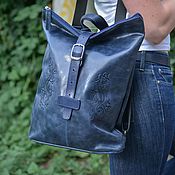 Сумки и аксессуары handmade. Livemaster - original item Backpacks: Backpack leather ladies Carla blue Mod SR34t-661. Handmade.
