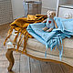 Linen bed linen for a baby cot in blue color. Bedding sets. molinialife. My Livemaster. Фото №5