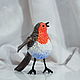   Зарянка, малиновка, Robin bird figurine with red brest, Статуэтки, Москва,  Фото №1