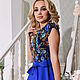 Order Womens dress, blue dress from handkerchief. Дизайнерские платья Valensia Atelier. Livemaster. . Dresses Фото №3