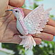 Order Brooch-Hummingbird 'Kosmeya'. Silk brooch-bird. Coffeelena. Livemaster. . Brooches Фото №3