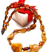 Работы для детей, handmade. Livemaster - original item Beads from Kaliningrad amber Honey.. Handmade.