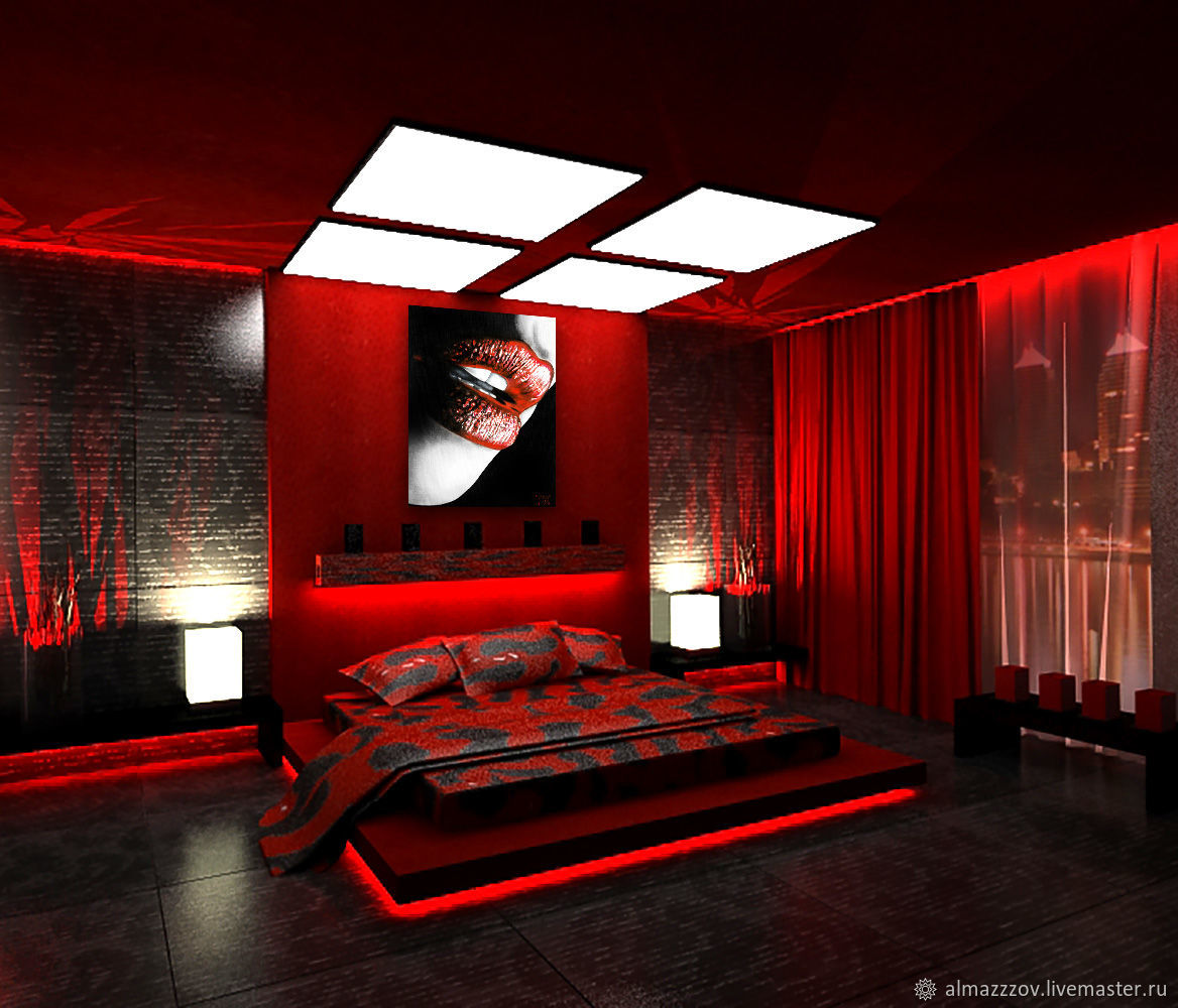 Темно красная комната