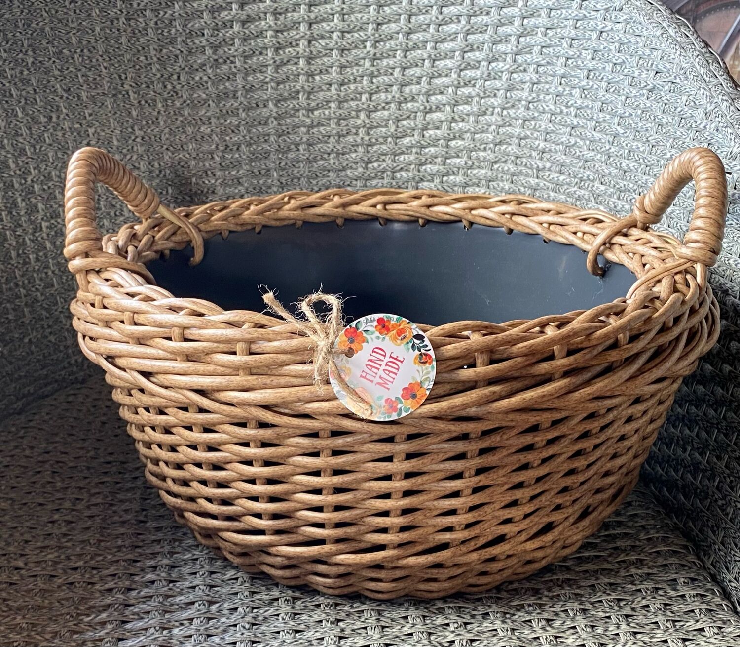 Кашпо из искусственного ротанга..объём 12 литров с ручками – купить на ...