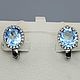 Silver earrings with natural topaz 12h10 mm. Earrings. yakitoriya. Online shopping on My Livemaster.  Фото №2
