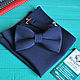 Tie dark blue pocket square Pasha / Set Depth. Butterflies. Respect Accessories. Online shopping on My Livemaster.  Фото №2