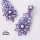 Purple large earrings Marvelous Drops of tatting e. Earrings. Poetry of Lace, Jewelry by Mari K. Online shopping on My Livemaster.  Фото №2