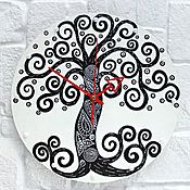 Для дома и интерьера handmade. Livemaster - original item Wall Clock Tree of Life Hand Painted. Handmade.