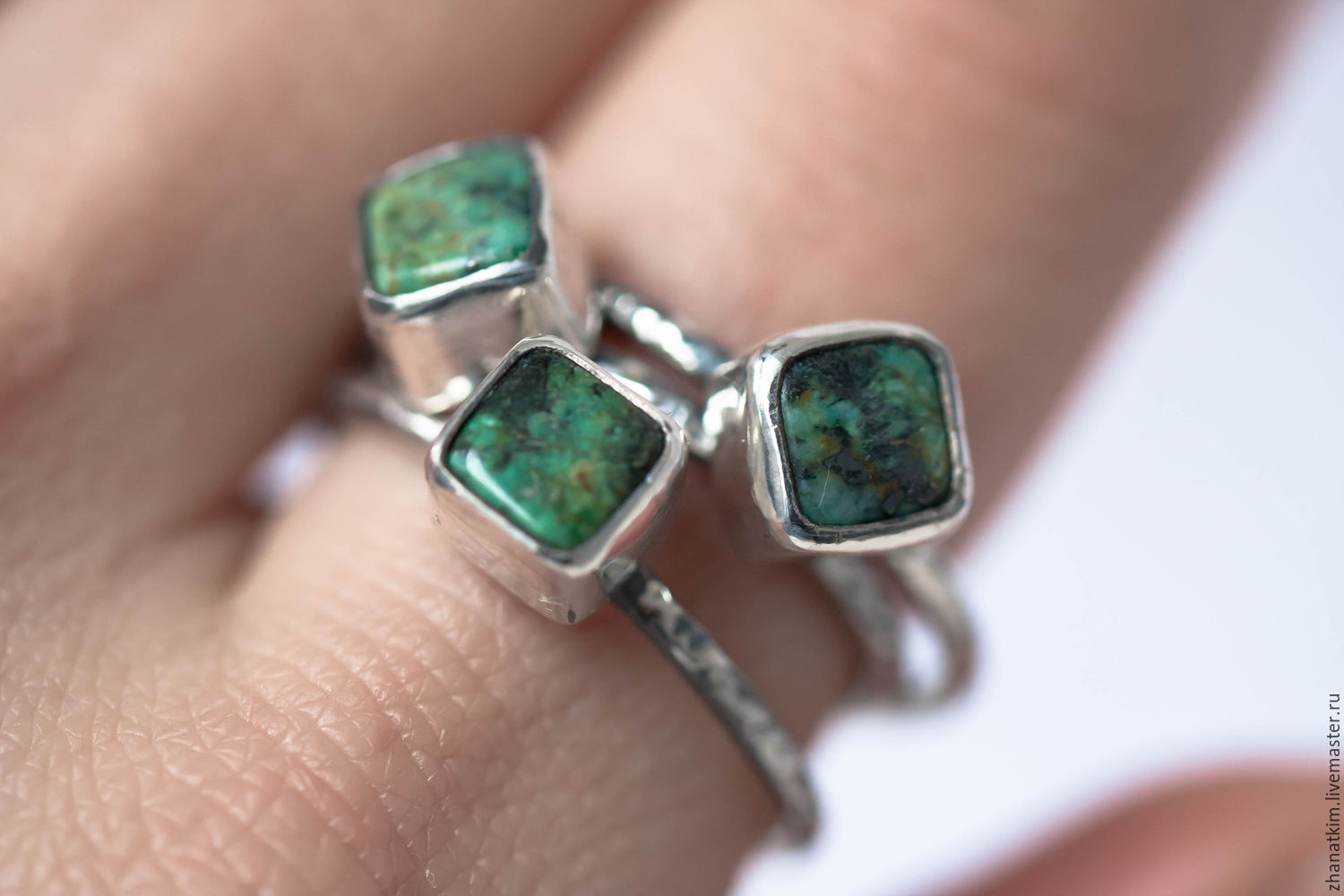 Silver ring with green turquoise select size, Rings, Almaty,  Фото №1