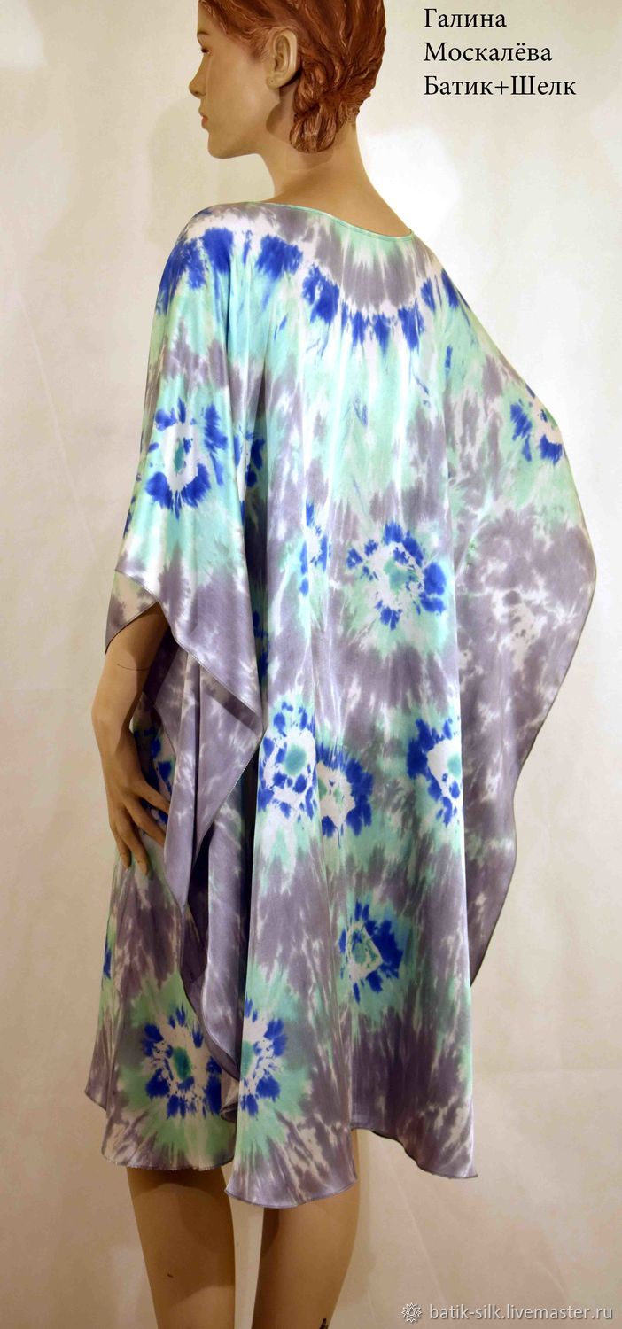 Туника батик"Шелковое серебро"шелковая туника 100%Шелк в интернет ...