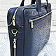 Classic bag made of genuine ostrich leather, in dark blue color!. Classic Bag. SHOES&BAGS. My Livemaster. Фото №6