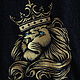 Полотенце махровое с вышивкой "Лев с короной 2", Полотенца, Люберцы,  Фото №1