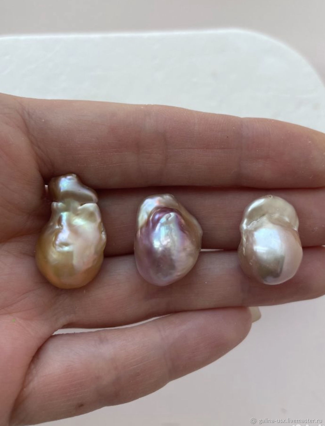 Жемчуг барочный сиреневый, золотистый купить в интернет-магазине ...