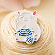 brooches: Hamster with knitting, Brooches, Kostroma,  Фото №1