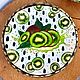 «Сочный киви» яркая зелёная тарелка на стену. Тарелки декоративные. Декоративные тарелки Тани Шест. Ярмарка Мастеров.  Фото №4