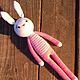 Handmade knitted rabbit gift order, Amigurumi dolls and toys, Novokuibyshevsk,  Фото №1