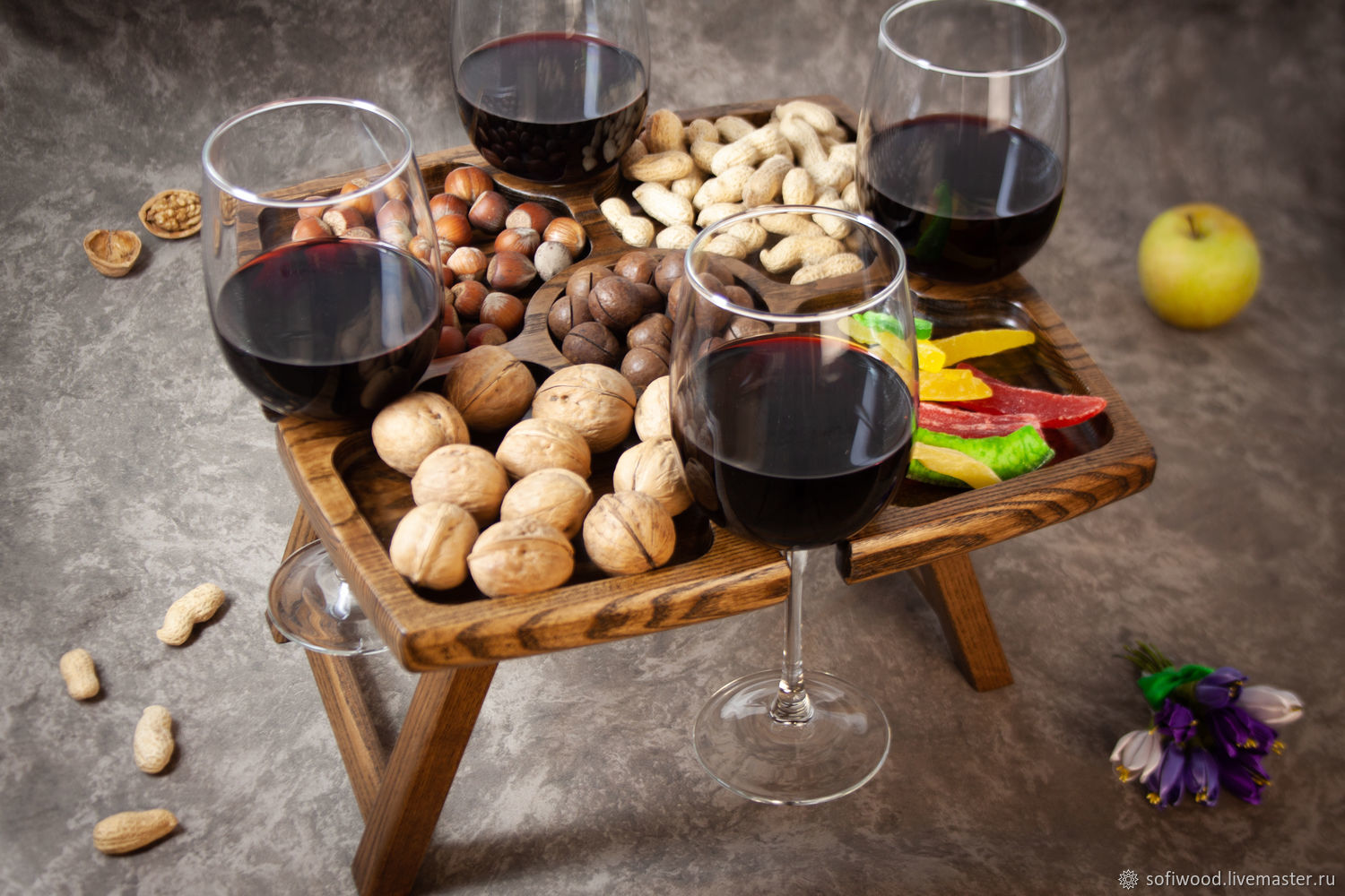 Wine table 'Quartet', diameter 35cm, Trays, Orekhovo-Zuyevo,  Фото №1