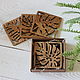 Set of 4 stands made of oak 'Monstera', Bonfires. Stand. Trees may - creative workshop. My Livemaster. Фото №4