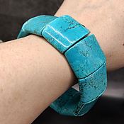 Украшения handmade. Livemaster - original item A large bracelet made of natural turkmenite, tinted with turquoise. Handmade.