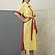 Dress shirt yellow and fuchsia two tone summer linen and cotton. Dresses. Voielle. Online shopping on My Livemaster.  Фото №2