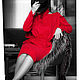 Платье с запахом сзади, с воротником - стойка, красное, миди. Платья. L-Sav design, by JuLia Savina. Ярмарка Мастеров.  Фото №6