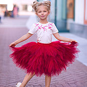 Работы для детей, handmade. Livemaster - original item Skirt of tulle for girls Red Birdie. Handmade.