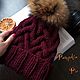 Hat Italian Merino 'Mulled wine'. Caps. Knitted hats & snoods Pumpkin pie. Online shopping on My Livemaster.  Фото №2