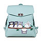 Bright, eye-catching appliques will not leave anyone indifferent, mint green backpack is just amazing!
