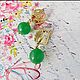 Серьги с зелёным нефритом натуральным Дерево жизни. Серьги классические. Lana GlamArt. Ярмарка Мастеров.  Фото №4