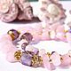 Choker with rose quartz /Madagascar/ with amethyst, 'the Awakening', Chokers, Moscow,  Фото №1