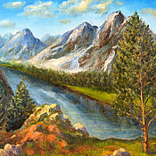 Картина "Старый парк", живопись маслом