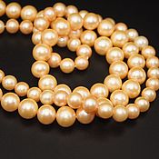 Материалы для творчества handmade. Livemaster - original item Natural Yellow-gold Pearl Beads Class AAA 11 mm. Handmade.