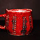 The mug is red. Mugs and cups. bez-borodov. My Livemaster. Фото №4