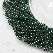 Материалы для творчества handmade. Livemaster - original item Glass Pearl Beads 4mm Dark Green 50 pcs. Handmade.
